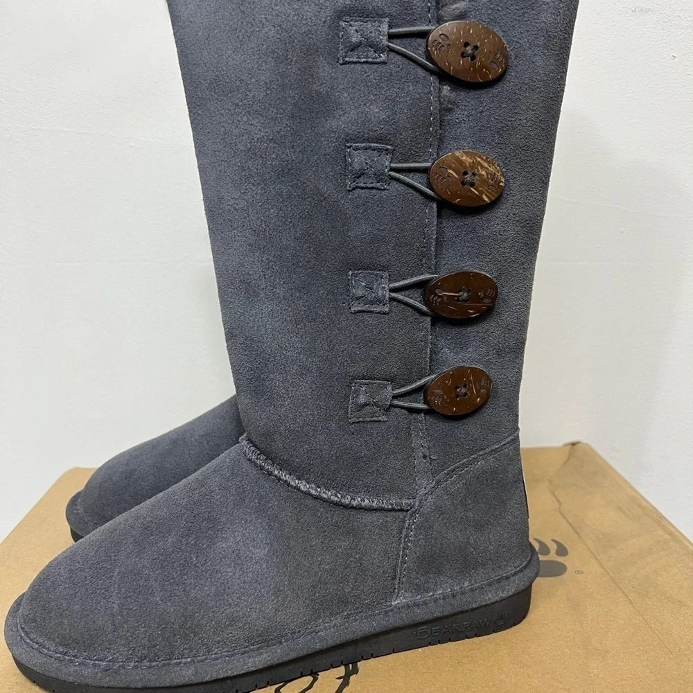 Bearpaw Lori Women’s Winter Boots Grey Suede 6M